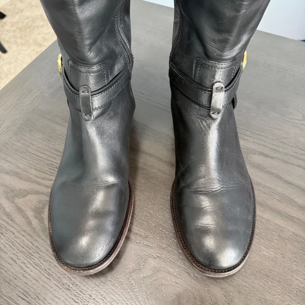 Tory Burch Black Leather Riding Boot‎ Size 9 M
